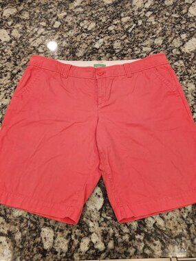 Lilly Pulitzer Palm Beach Fit Pink Cotton Chino Shorts Womens Size 14 EUC